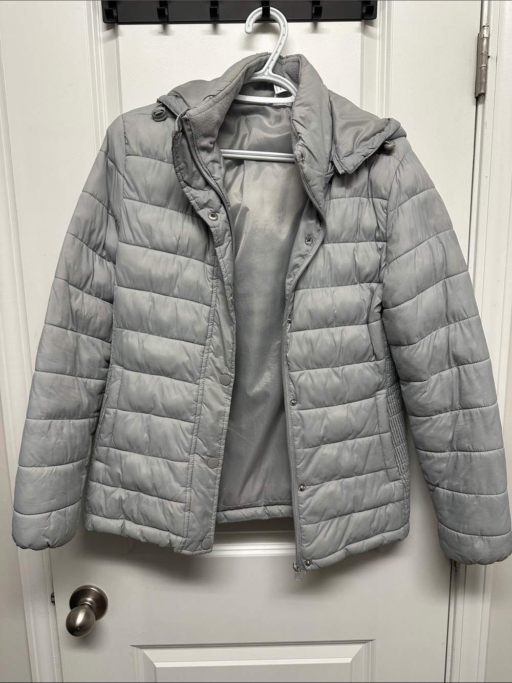 Light Gray Quilted Puffer Jacket